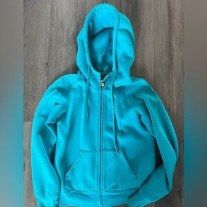 Classic TNA Turquoise Blue Zip-Up Sweater